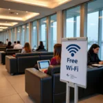 Abu Dhabi Airport Wi-Fi and Lounge Area