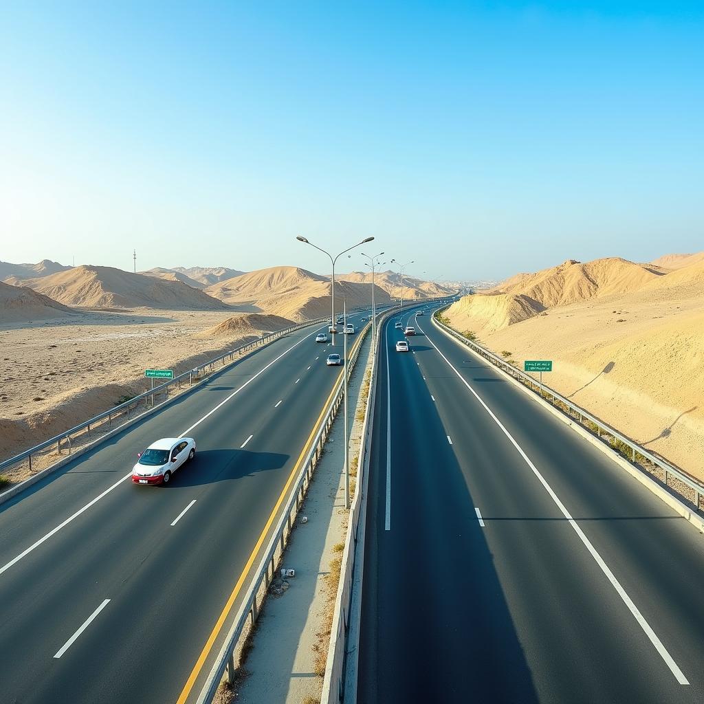 Highway connecting Abu Dhabi and Dubai