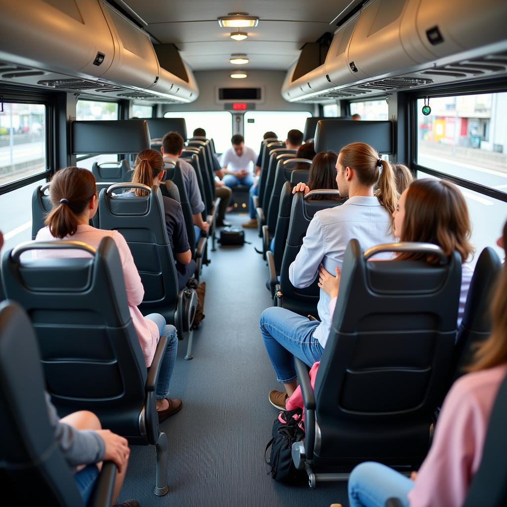 AC Bus Interior with Luggage Space