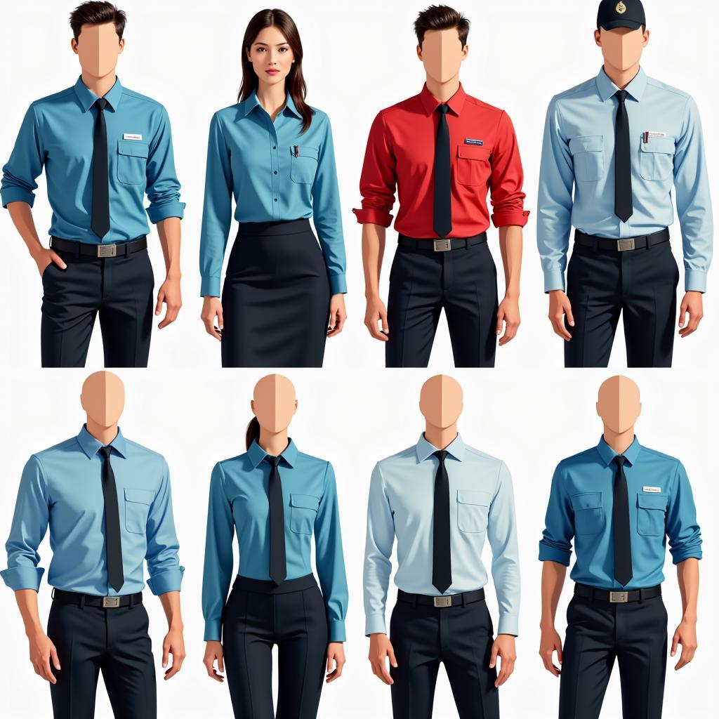 Variations in Airport Ground Staff Uniforms by Department