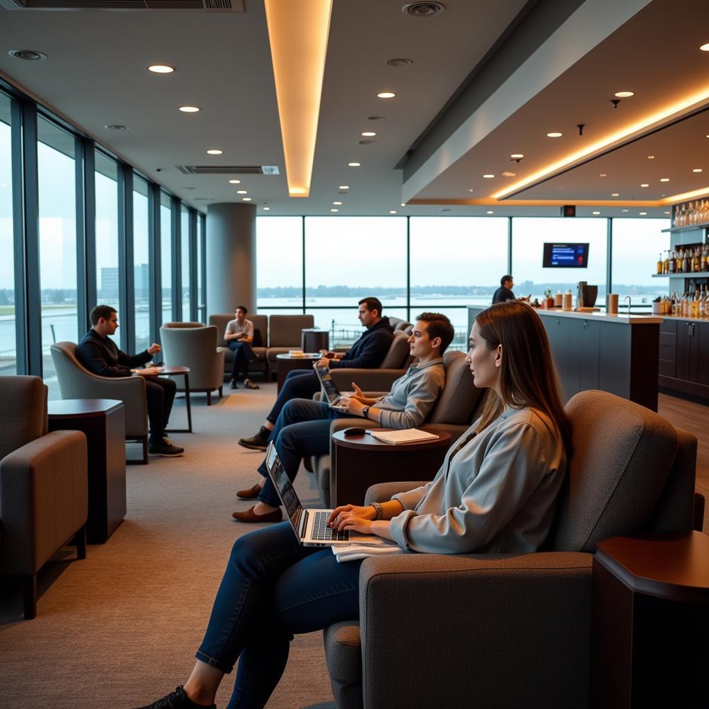 Relaxing in an Airport Lounge with Priority Pass Access