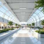 Ayodhya Airport Terminal Design - An artist's rendering of the planned terminal building, showing its modern architecture and layout.