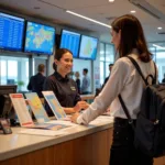 Information Desk at Bali Airport Arrivals - Passengers can obtain helpful information and assistance from the information desk at Denpasar Airport (DPS).