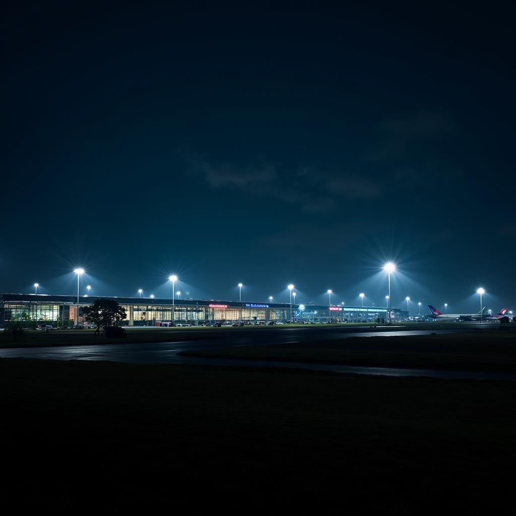 Bangalore Airport at Night: A Serene yet Mysterious Ambiance