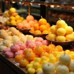 Delicious Bengali sweets displayed at a shop near Kolkata Airport