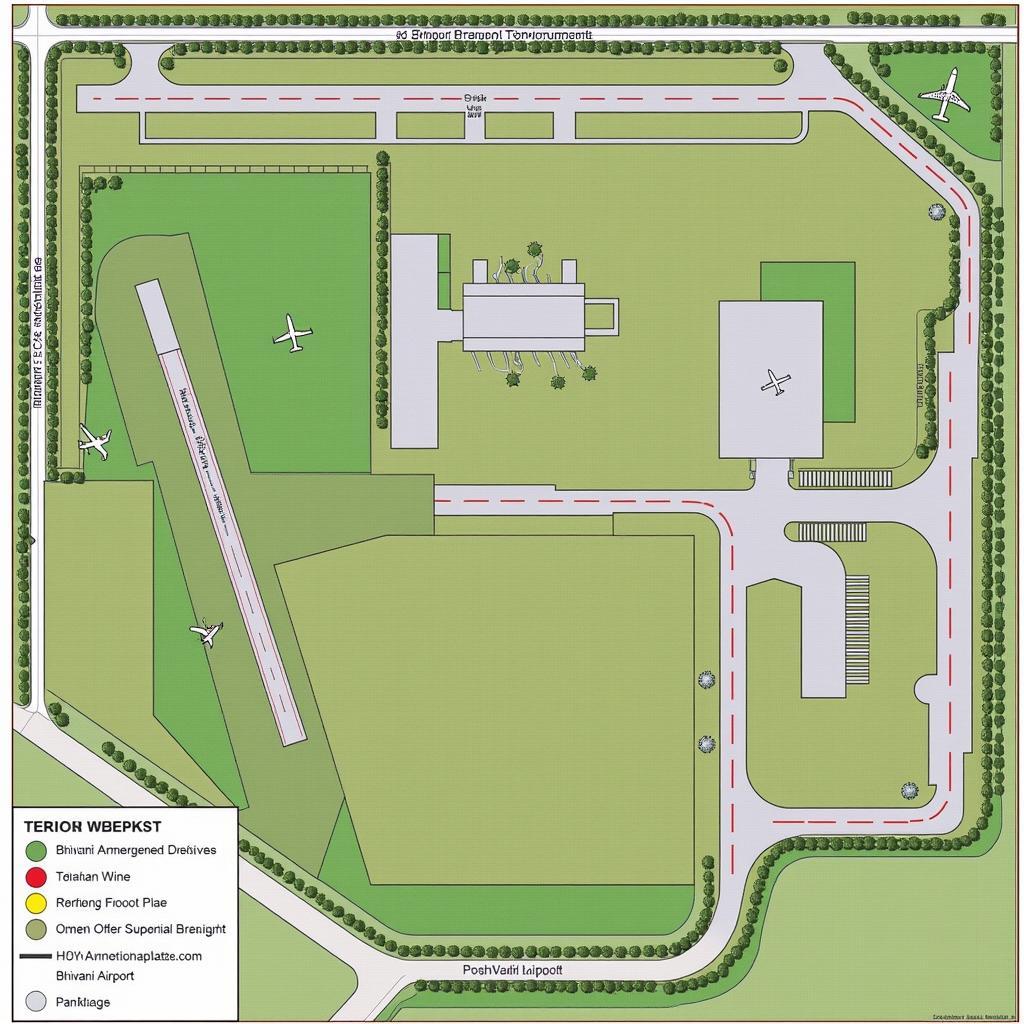 Bhiwani Airport Site Plan Showing Proposed Runway, Terminal Building, and Other Infrastructure