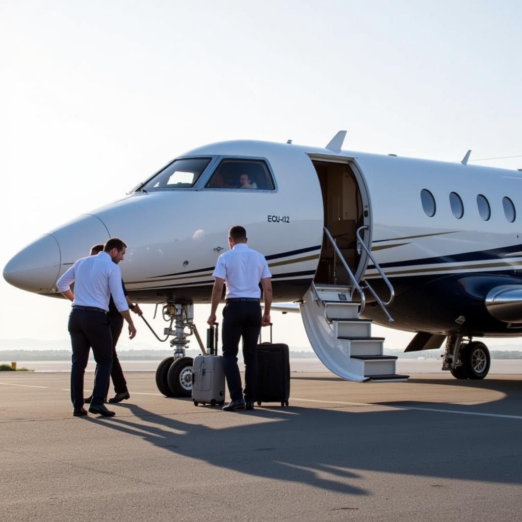 Ground Crew Providing Bird ExecuJet Airport Services