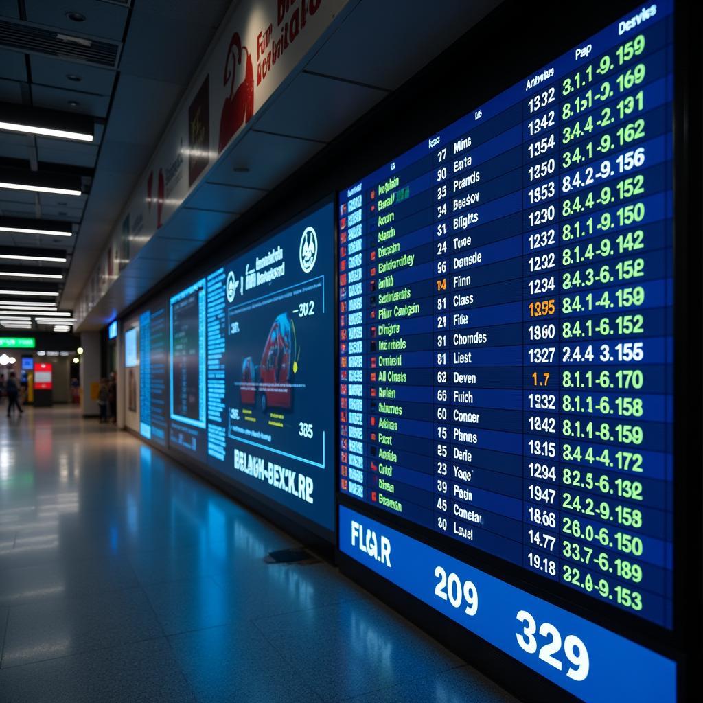 BLR Airport Code on Information Display