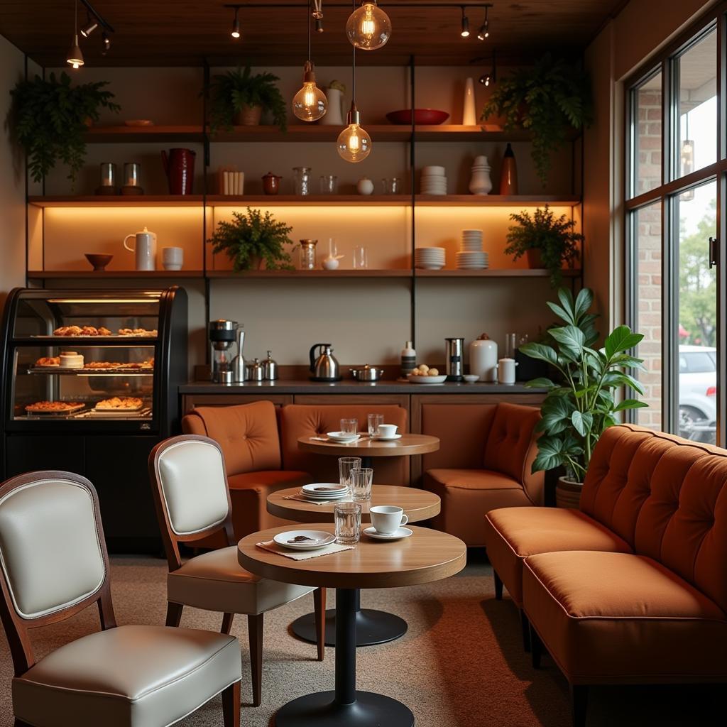 Cozy interior of a cafe near Kolkata airport