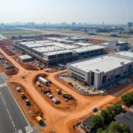 Aerial View of Chennai Airport Expansion Project