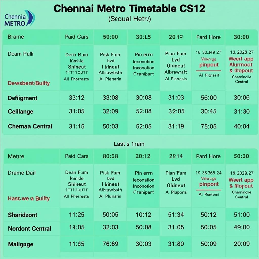 Chennai Metro Last Train Schedule to Airport