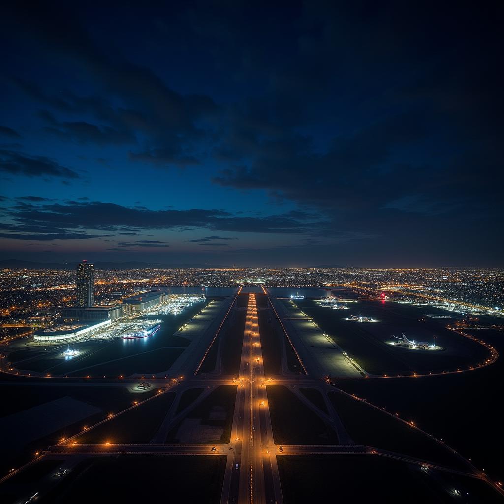 Night View of Chhatrapati Shivaji Maharaj International Airport