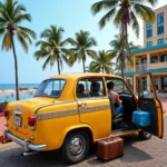 Taxi at Colva Beach headed to Goa Airport