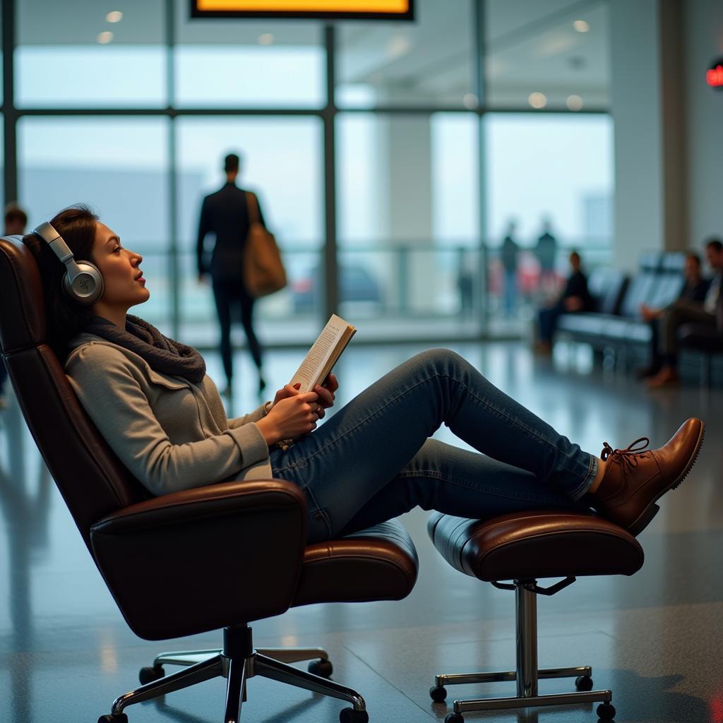 Finding Comfortable Seating in a Busy Airport