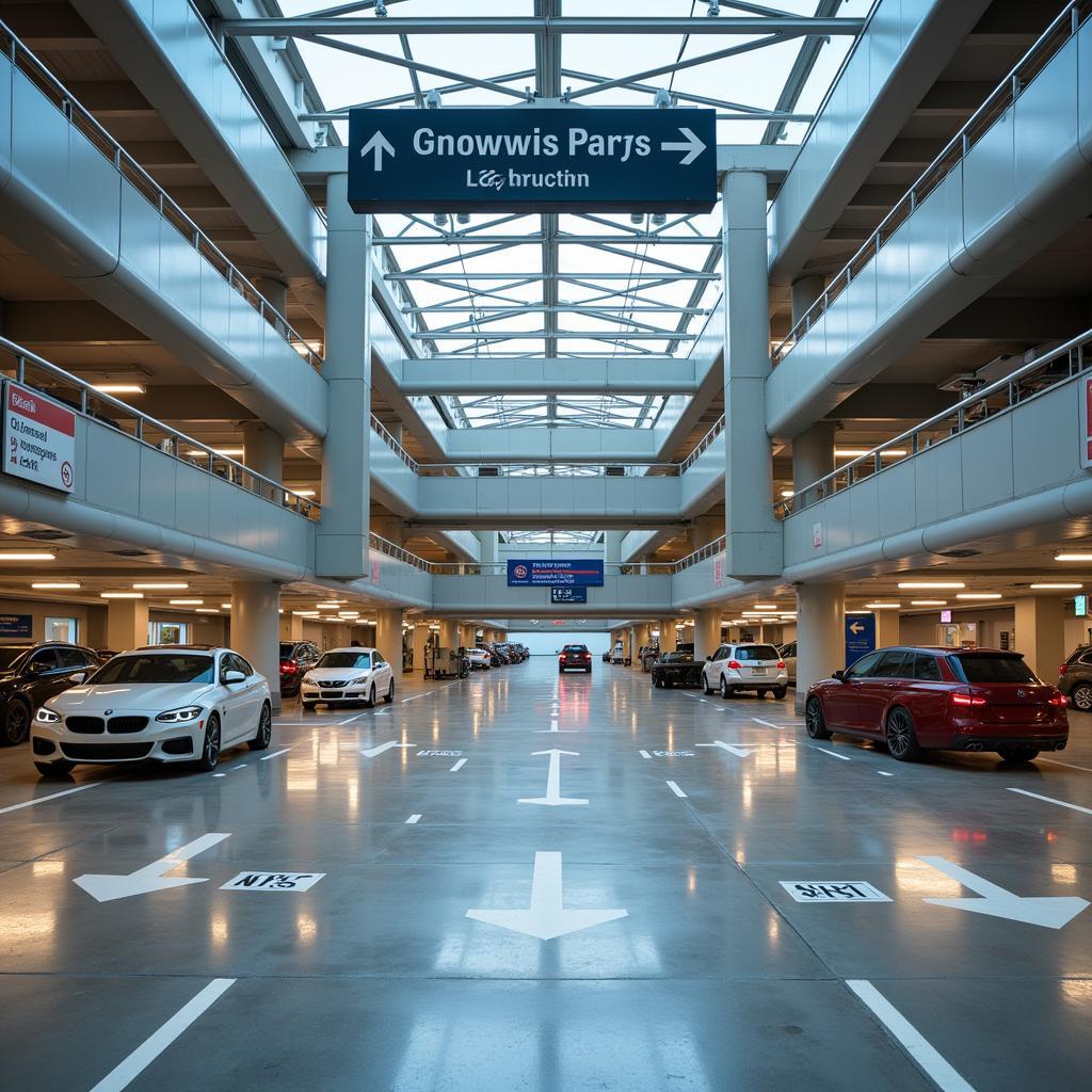 Modern Parking Garage at Dallas DFW Airport