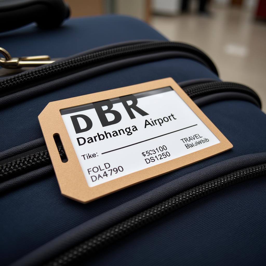 Darbhanga Airport Code (DBR) on Luggage Tag