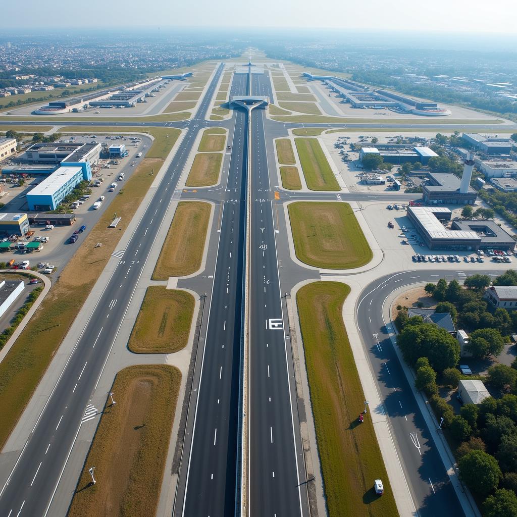 Delhi Airport Elevated Taxiway Aerial View