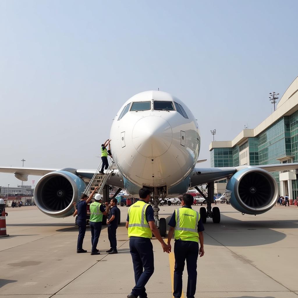 Delhi Airport Maintenance Crew at Work