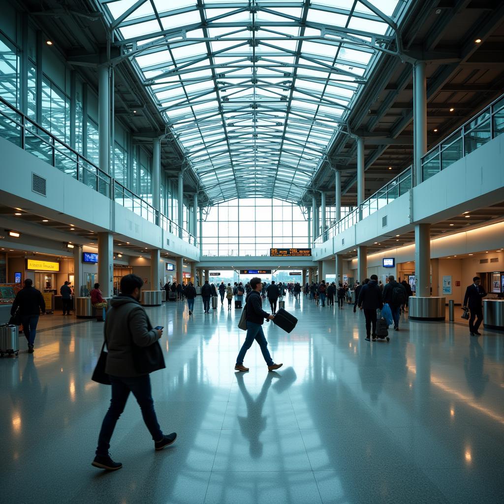 Interior view of Delhi Airport terminal