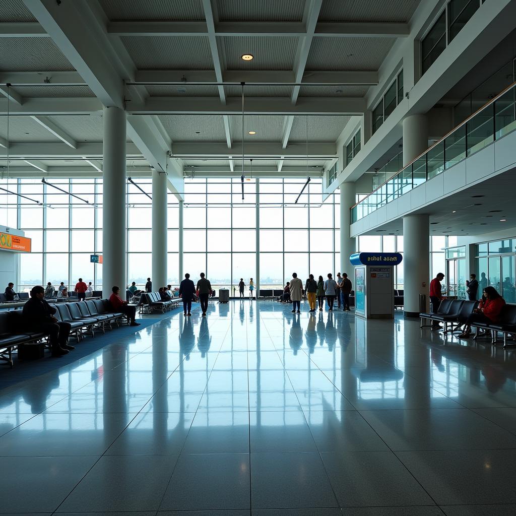 Modern Interior of Delhi Airport Terminal