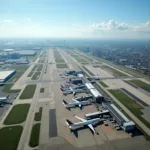 Aerial view of Detroit Metropolitan Airport (DTW)