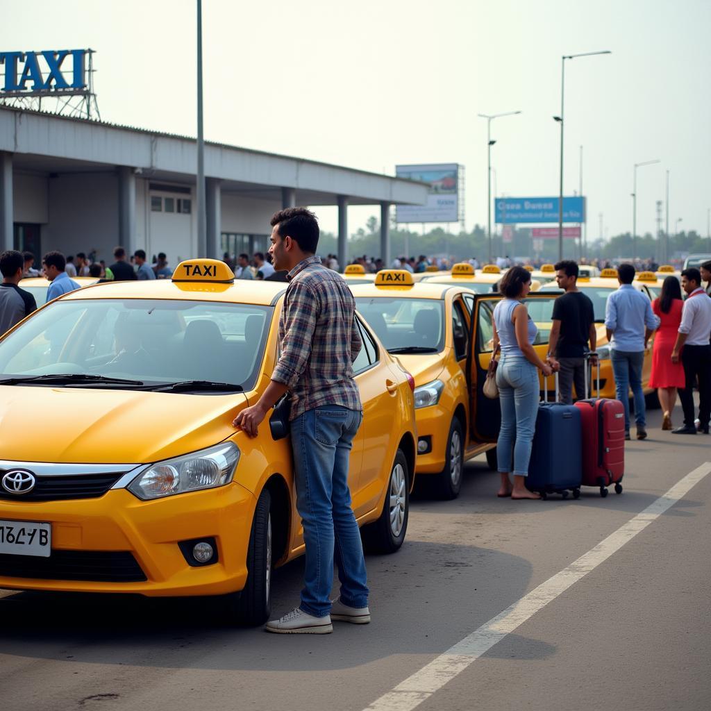 Taxi stand at Goa Airport