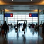 Goa International Airport terminal bustling with travelers.