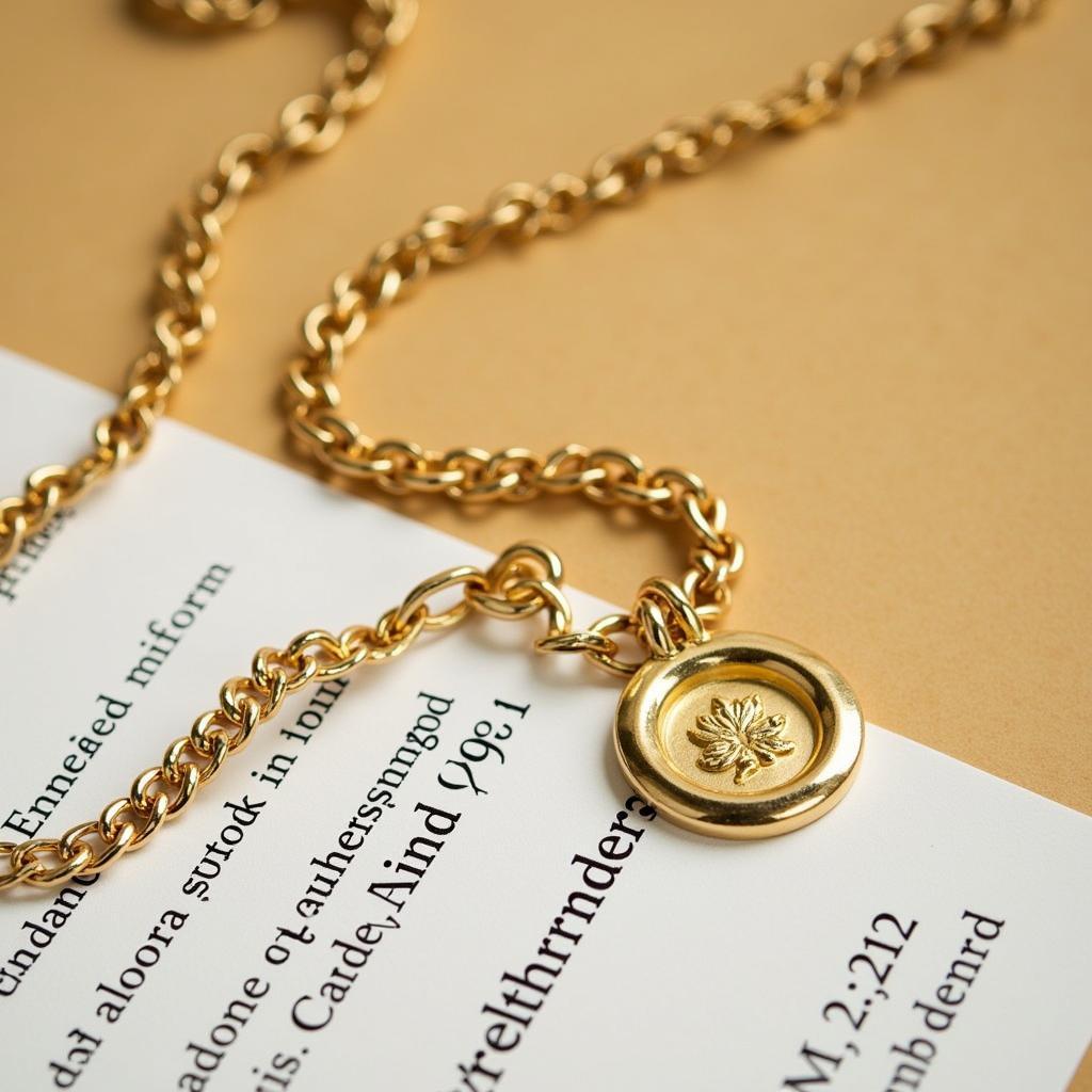 Gold chain with hallmark and certificate of authenticity