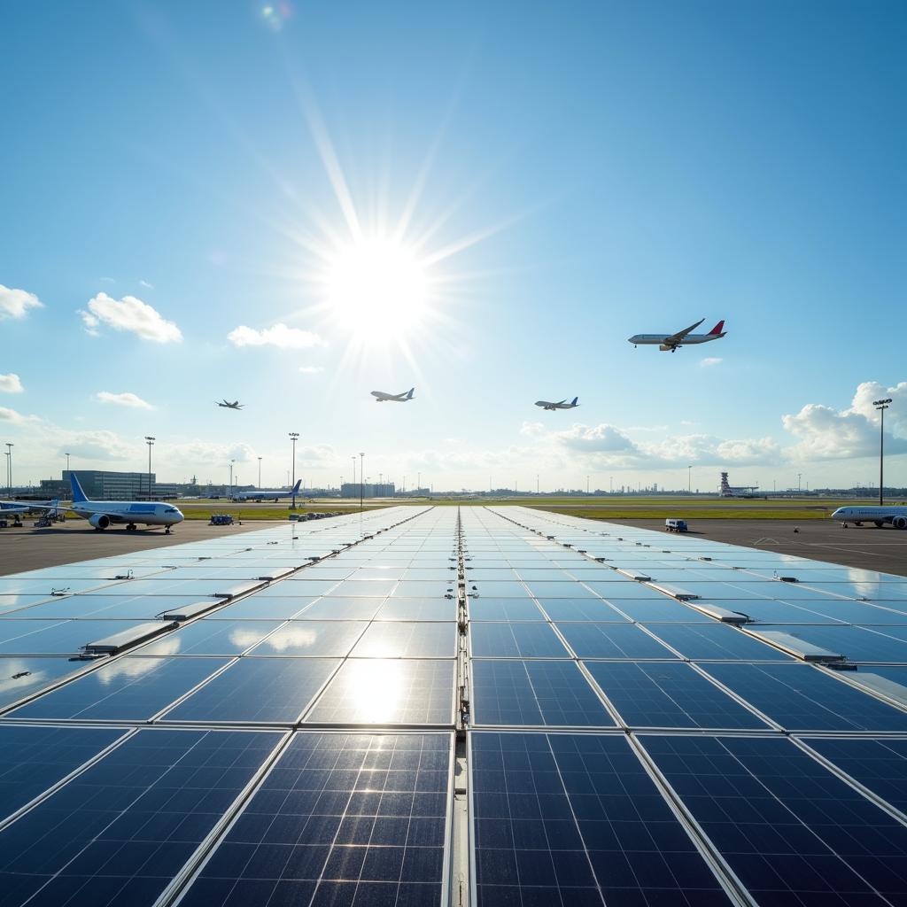 Solar Panels on Airport Terminal Roof