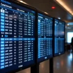 Hamilton Airport Flight Information Display Screen