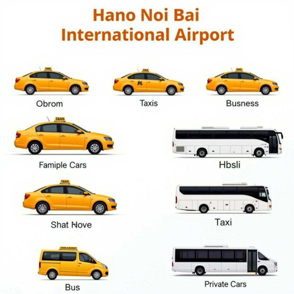 Various transportation options available at Hanoi Airport