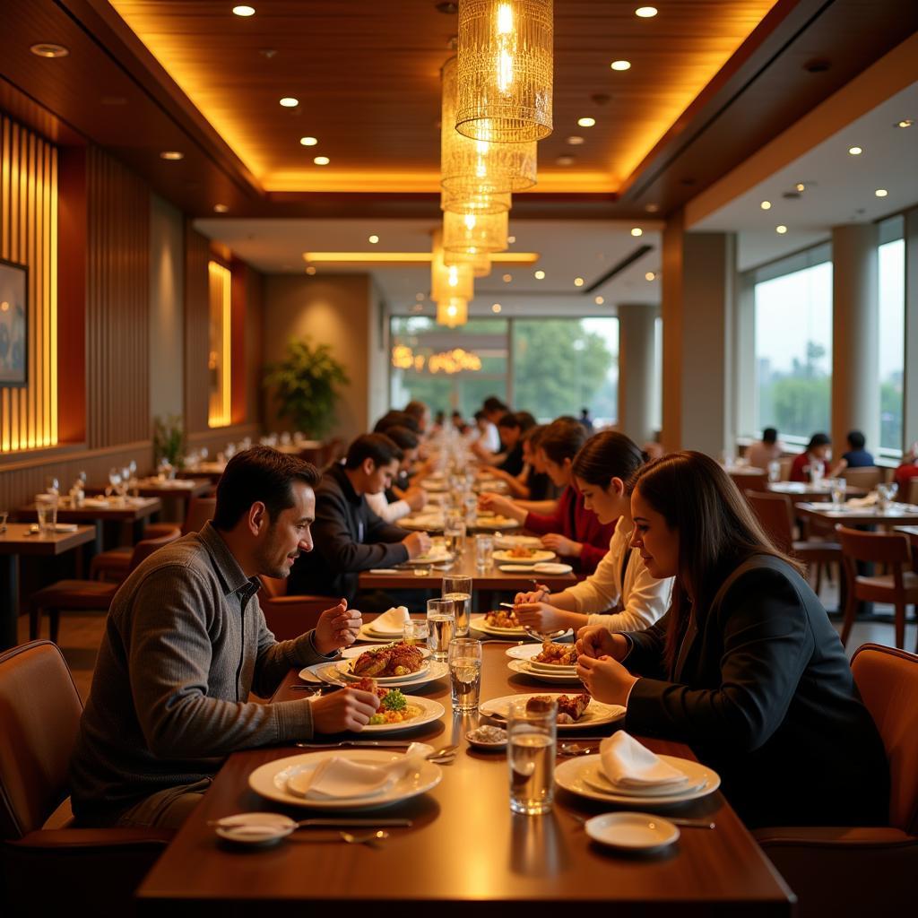 Elegant dining area in a hotel near Bhubaneswar Airport