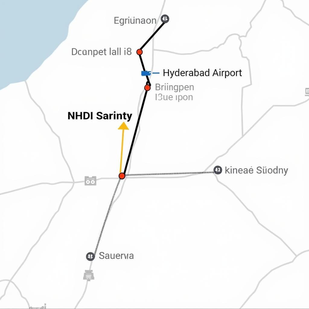 Map Route from Begumpet to Hyderabad Airport