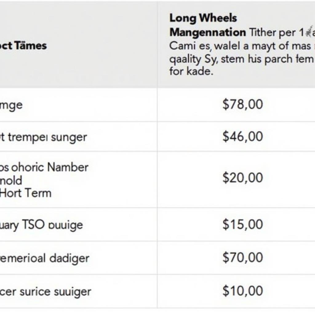 Pricing chart for two-wheeler parking at Hyderabad Airport