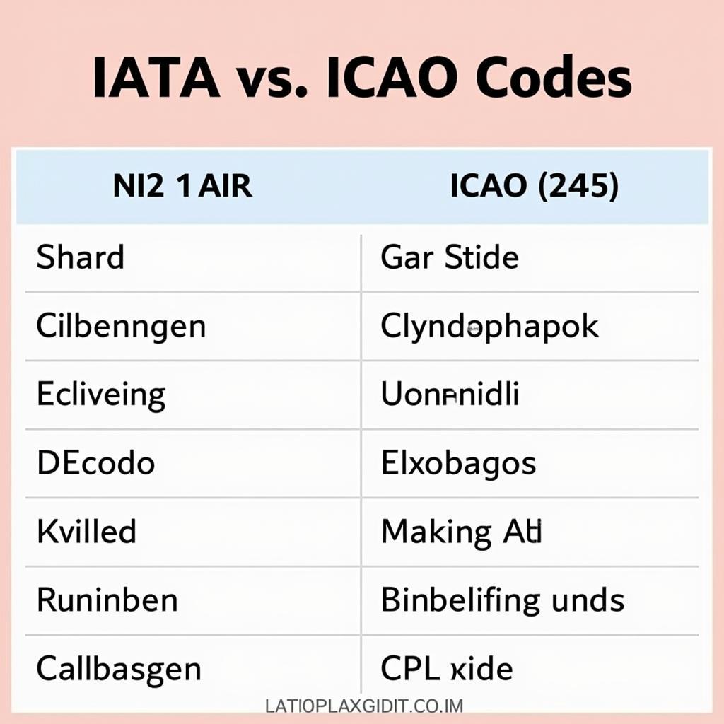 Comparison of IATA and ICAO Airport Codes