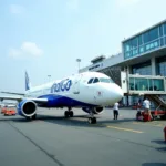 IndiGo aircraft at Terminal 1, Mumbai Airport