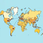 World Map with International Airport Codes