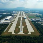 Aerial View of an International Airport in Tamil Nadu