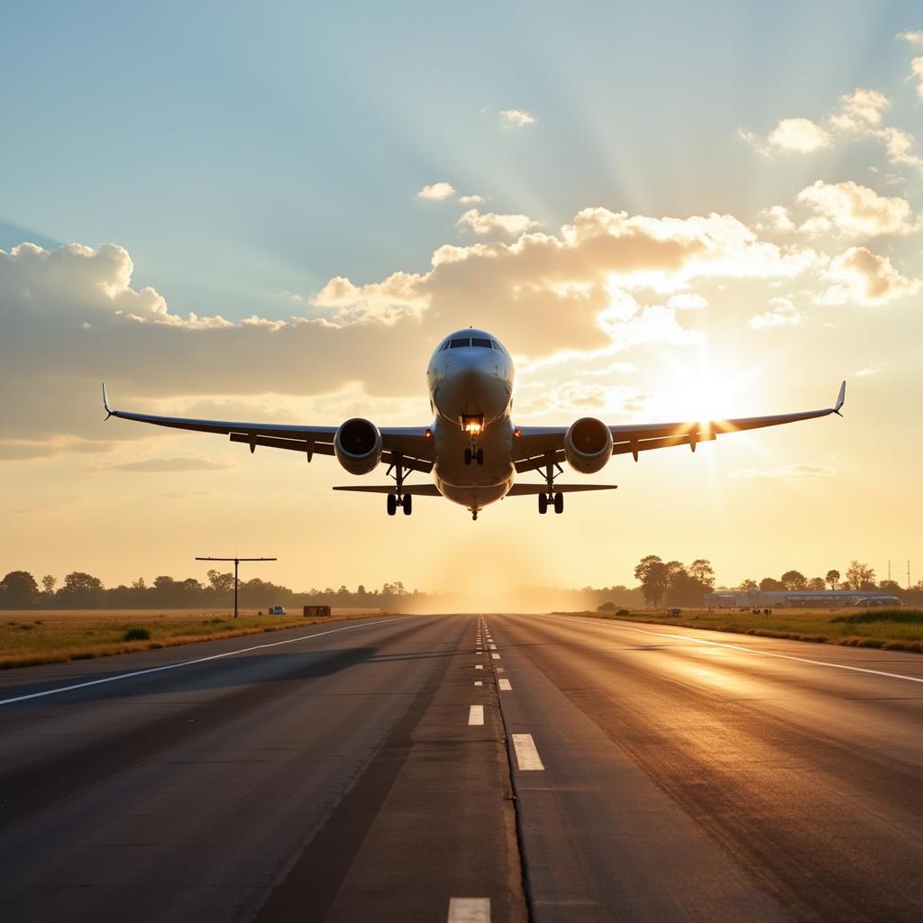 Aircraft on the runway at Juba Airport