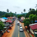 Kalady town in Kerala