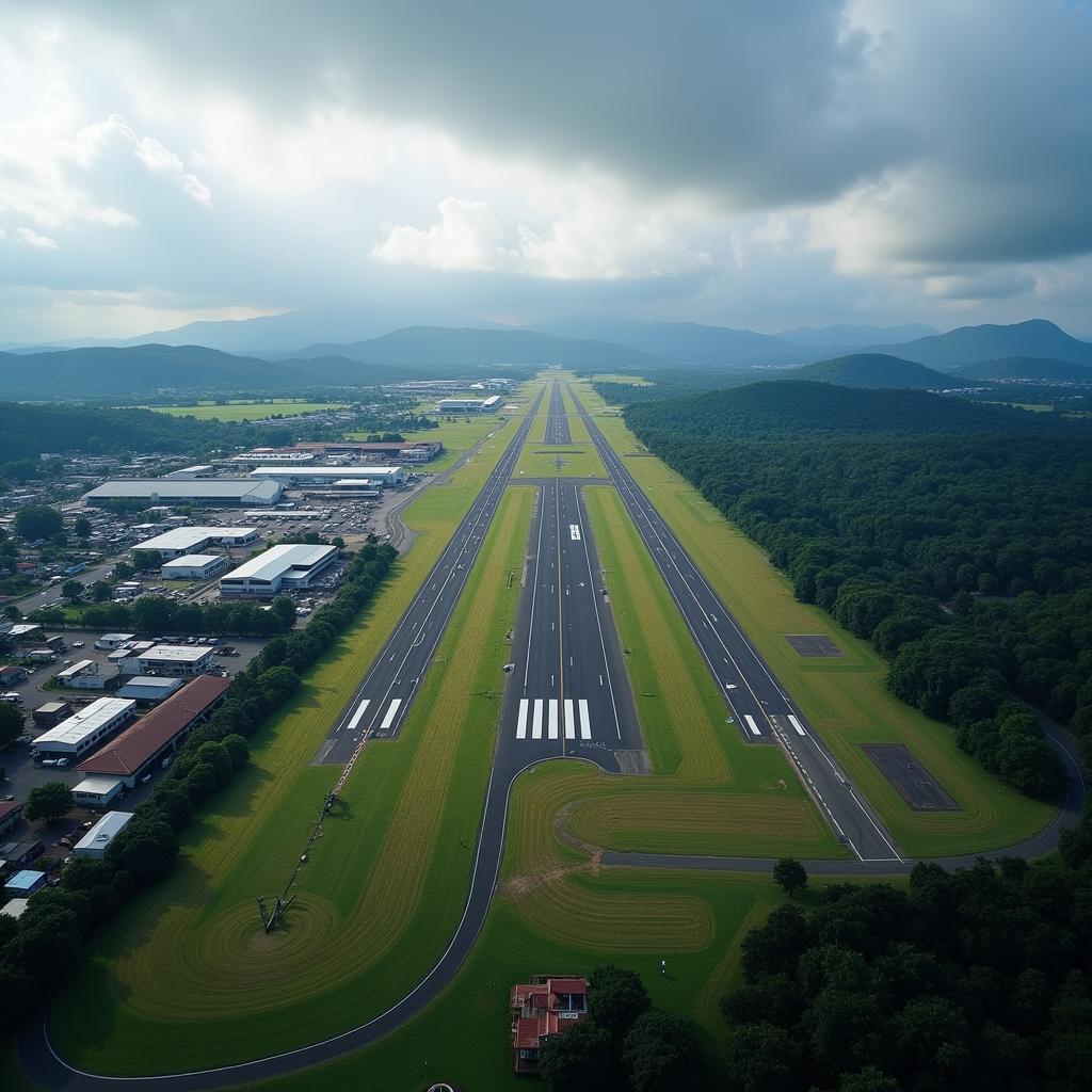 Aerial view of Kannur International Airport showcasing its modern infrastructure