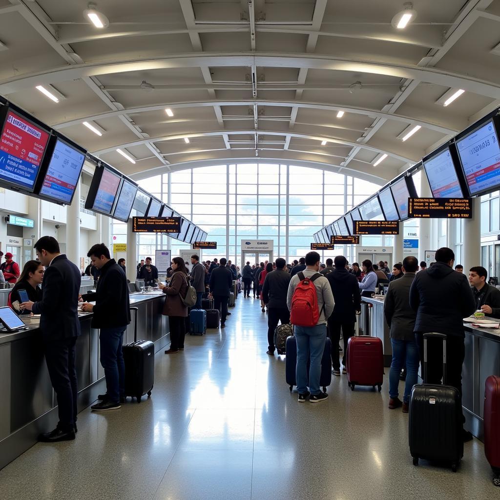 Passengers Checking in at Leh Airport