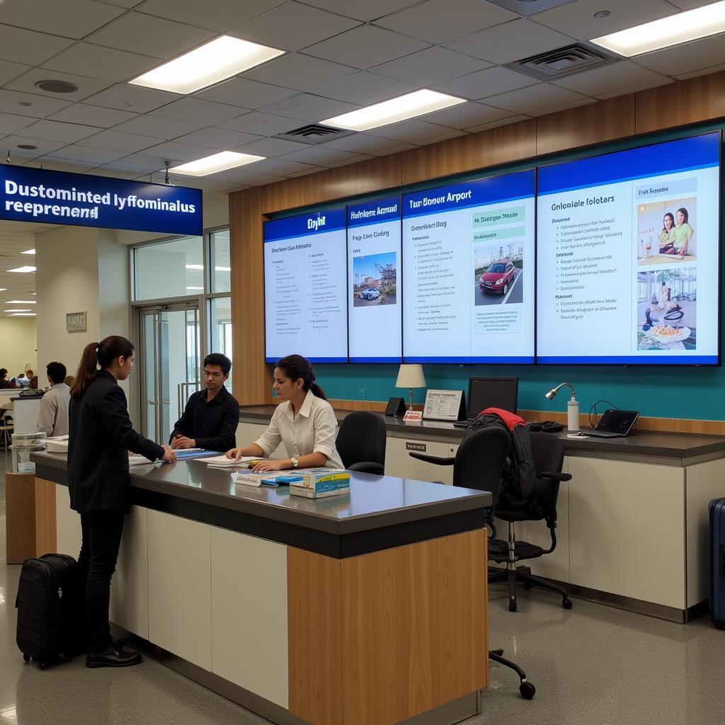 Information desk at Lucknow Airport