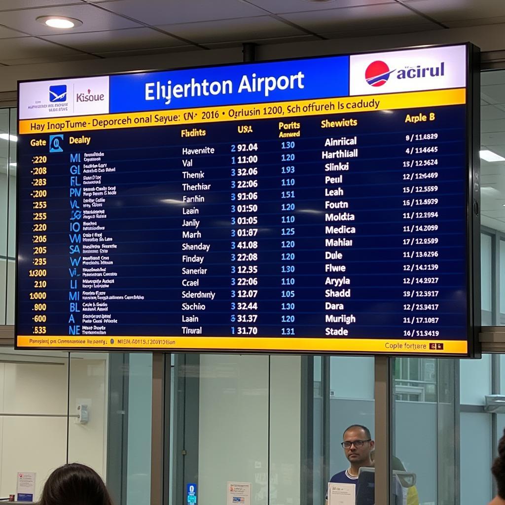 Lucknow Airport International Departures Board showing flight times and destinations