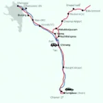 Mahabalipuram to Chennai Airport Route Map