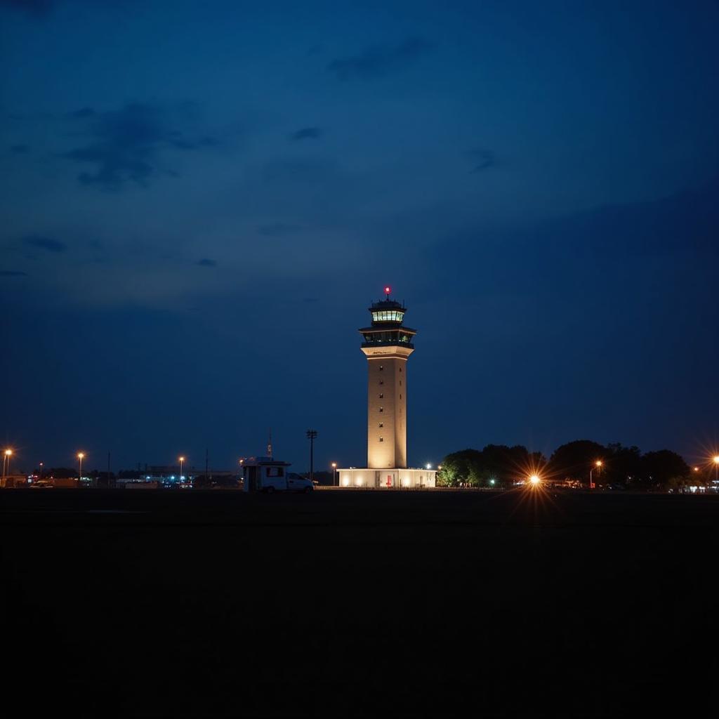 Manipal Airport Control Tower at Dusk