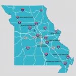 Map of Missouri Airports Showing Locations and Sizes