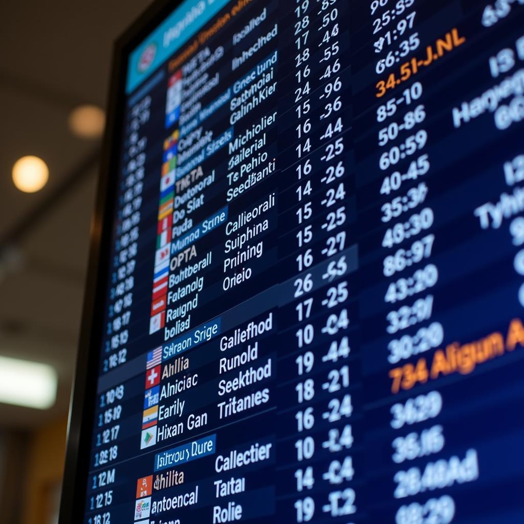 Mumbai Airport T2 Flight Information Display