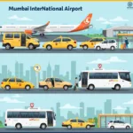 Various transportation options available at Mumbai International Airport.