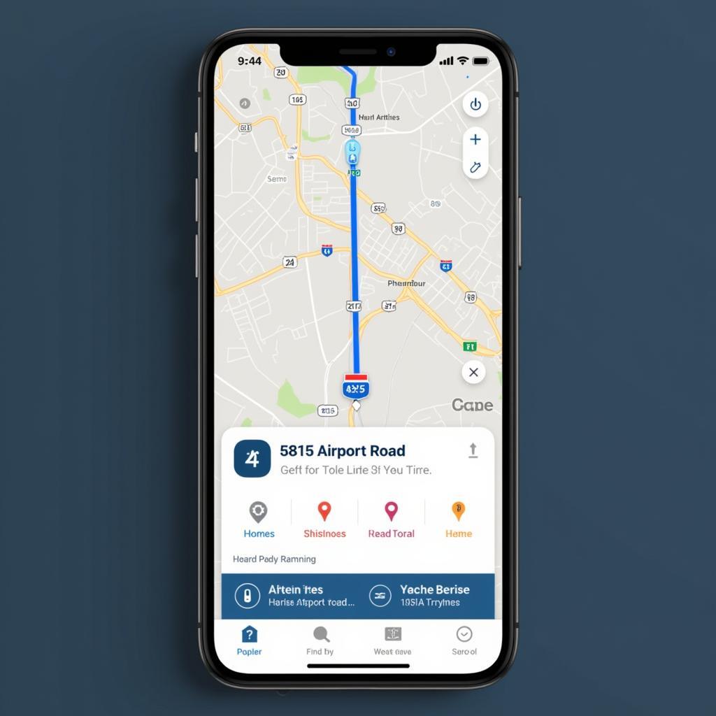 Using a Navigation App to find 5815 Airport Road